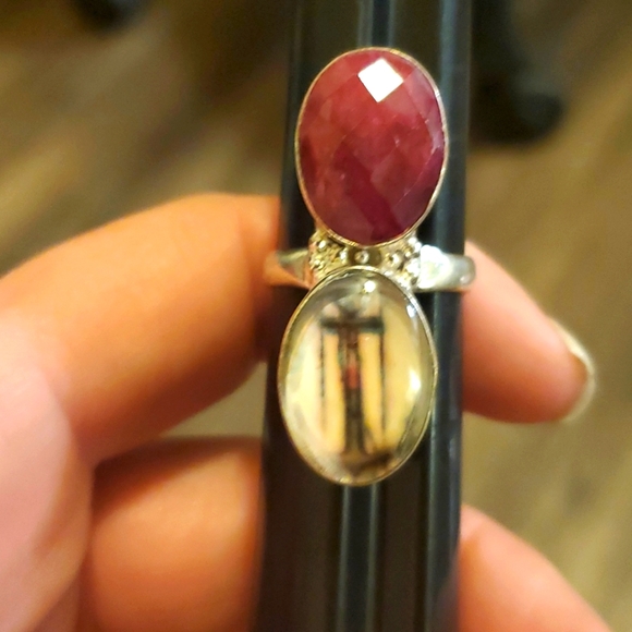 New Unique Fancy Glass Protection Faceted Cherry Ruby 925 Silver Magic Ring. - Picture 16 of 16